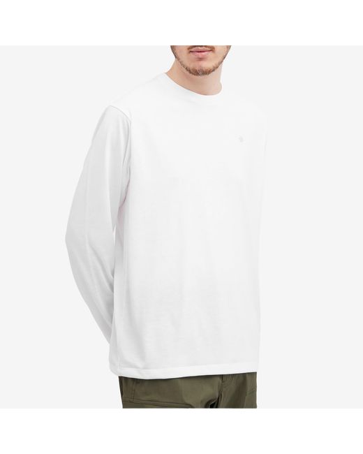 Goldwin White Peak-Motif Long Sleeve T-Shirt for men