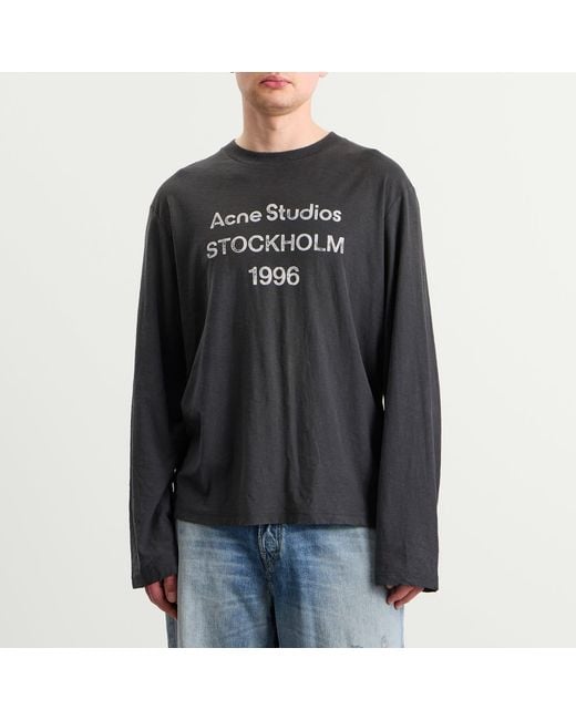 Acne Studios Edden 1996 Logo Long Sleeve T-Shirt in Black for Men