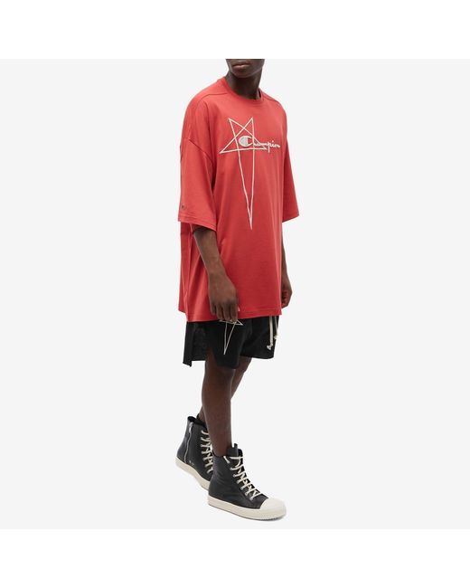 Off white shop champion red shorts