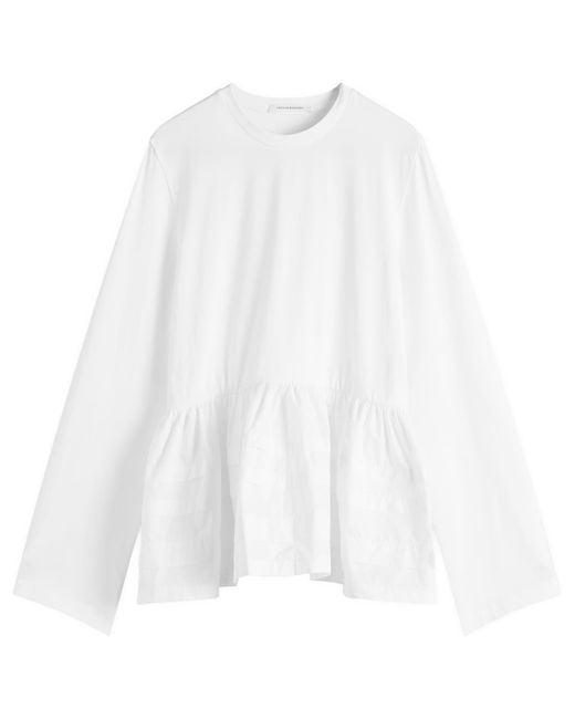 CECILIE BAHNSEN White Audrey Long Sleeve Top