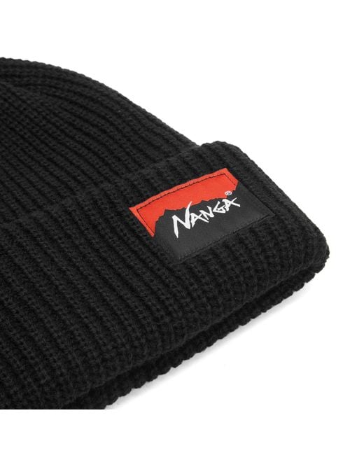 NANGA Black Box Logo Bulky Beanie for men