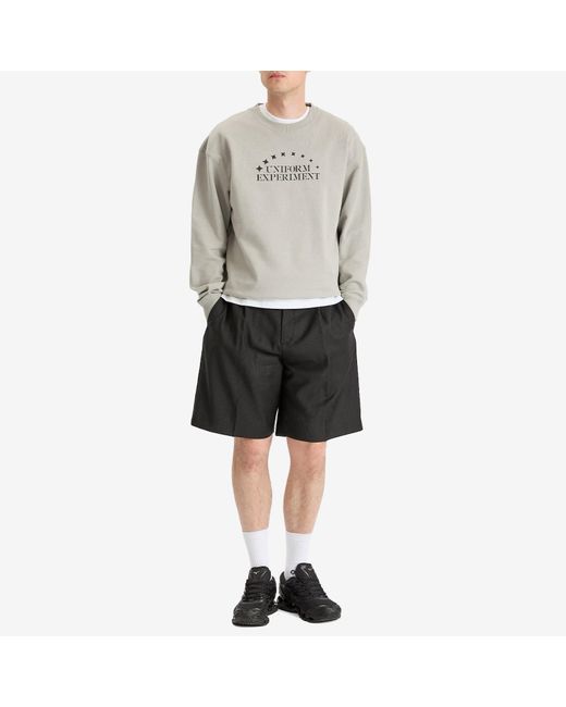 Uniform Experiment Gray Stencil Logo Sweatshirt for men