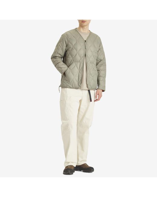 Taion Green Military Zip V-Neck Softshell Down Jacket for men
