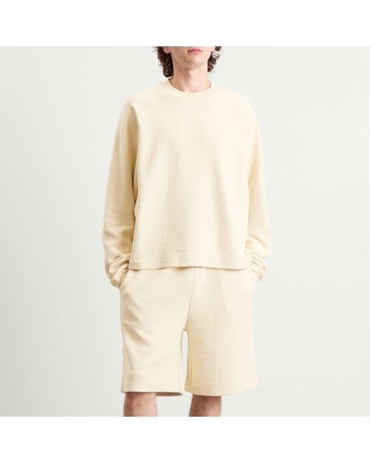 AMI Natural Reversed Non Brushed Fleece Crewneck Sweatshirt for men