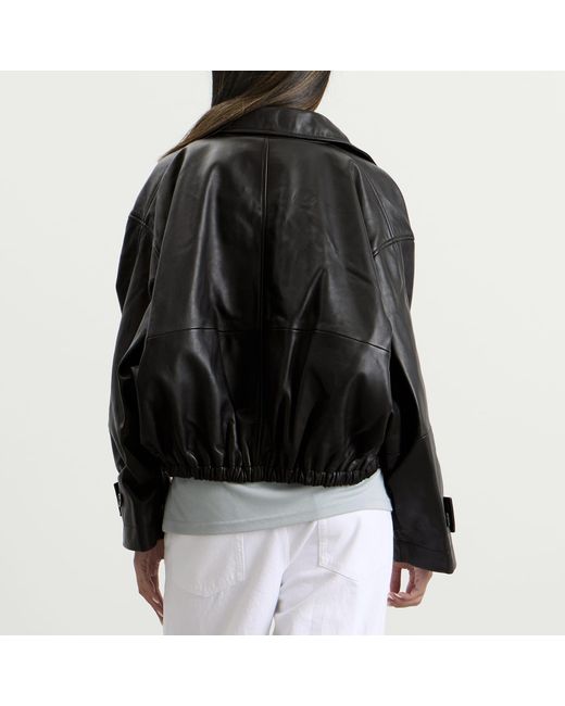 Rohe Black Leather Blouson Jacket
