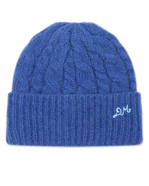 Damson Madder Blue Cable Knit Beanie