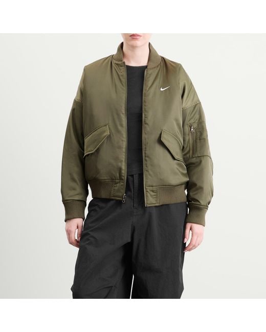 Nike Reversible Bomber Jacket in Green | Lyst UK
