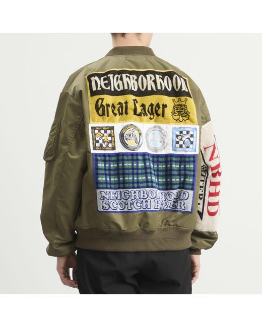 Neighborhood Green Mod Patch Ma-1 Flight Jacket for men