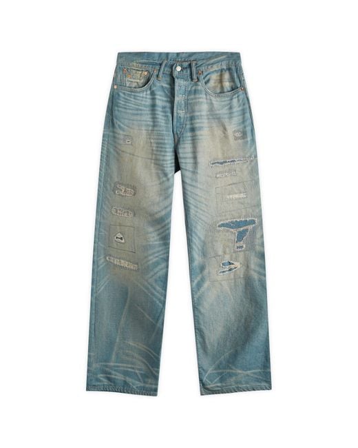 RRL Blue Vintage 5 Pocket Selvedge Relaxed Fit Jeans for men