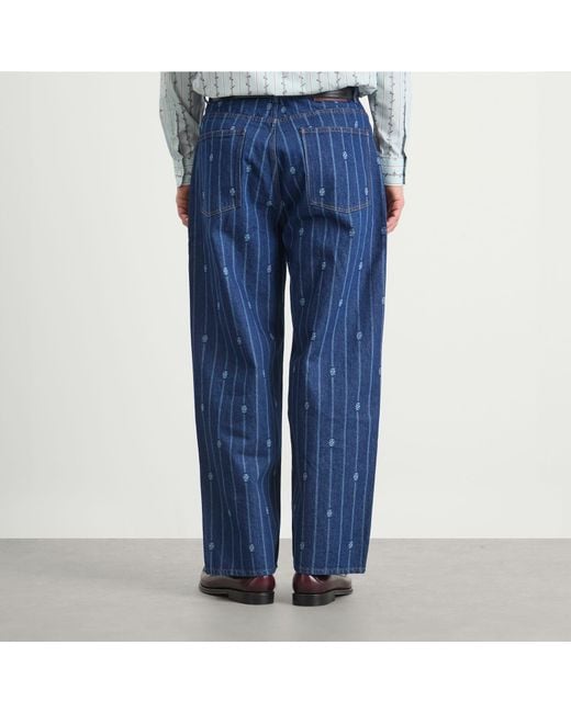 Drole de Monsieur Blue Drole De Monsieur Monogram Denim Jeans for men