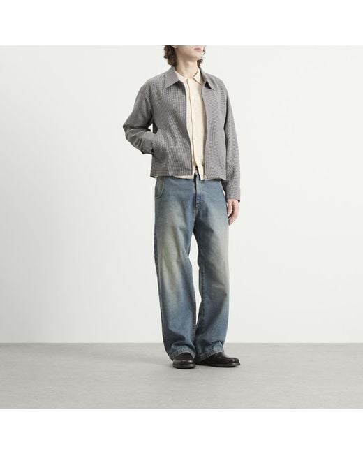mfpen Gray Check Cropped Mail Jacket for men