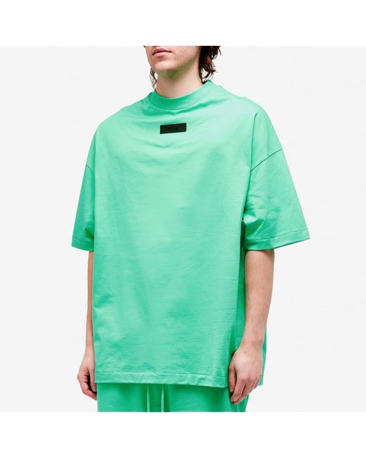 Fear Of God Green Spring Tab Crew Neck T-Shirt for men