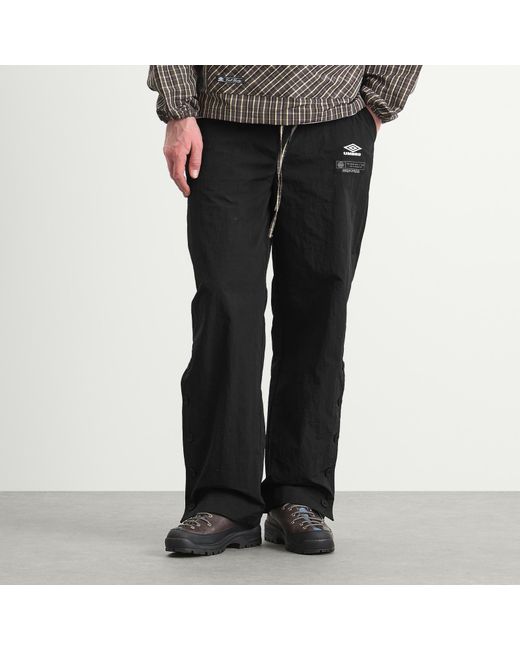 Umbro by Slam Jam Black Antique Nylon Pant for men