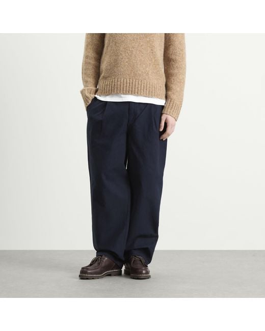 Folk Blue Wide Fit Trousers for men