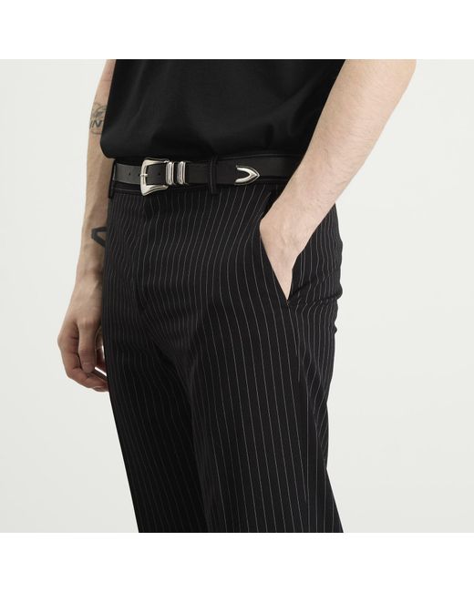 Acne Black Pinstripe Trousers for men