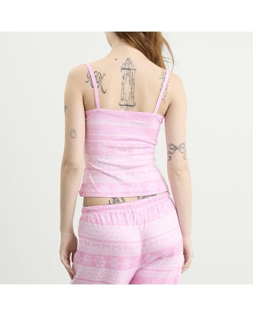 Skims Pink Plush Pointelle Cami Top