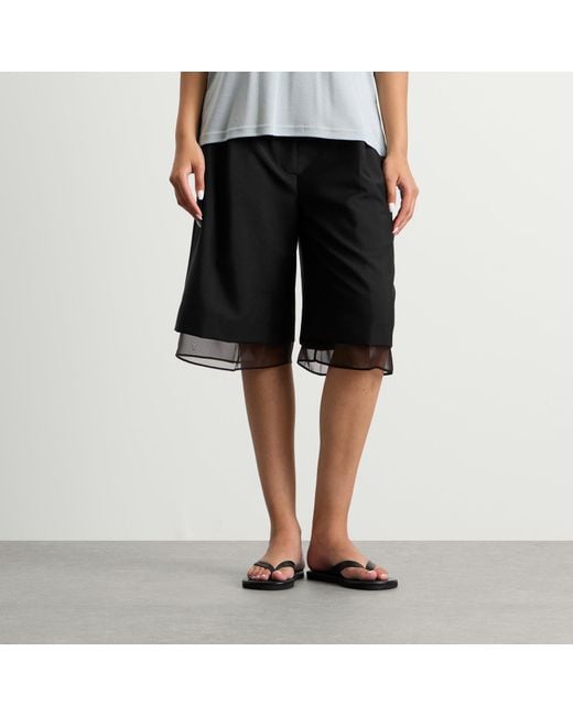 Rohe Black Organza Lined Shorts