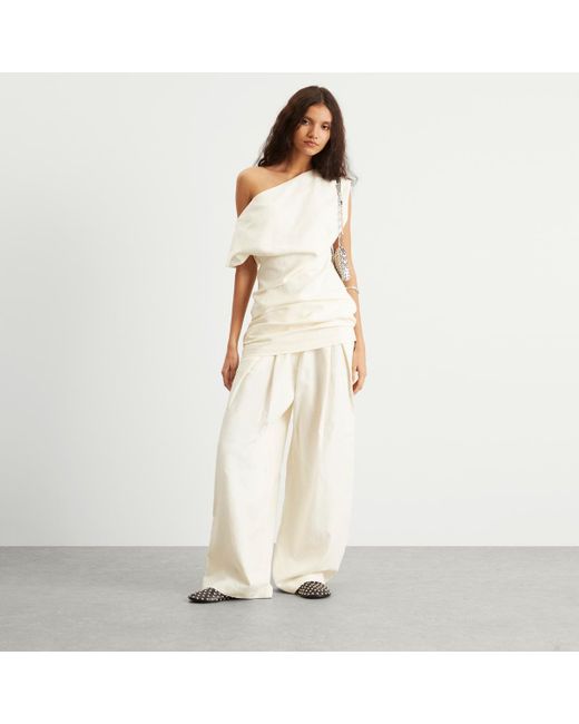 St. Agni White Asymmetric Mini Dress