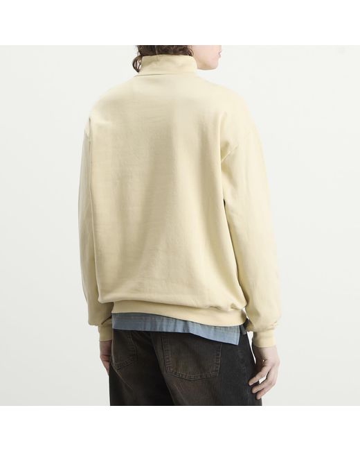 Auralee Natural High Gauge Sweat Half Zip Jumper for men