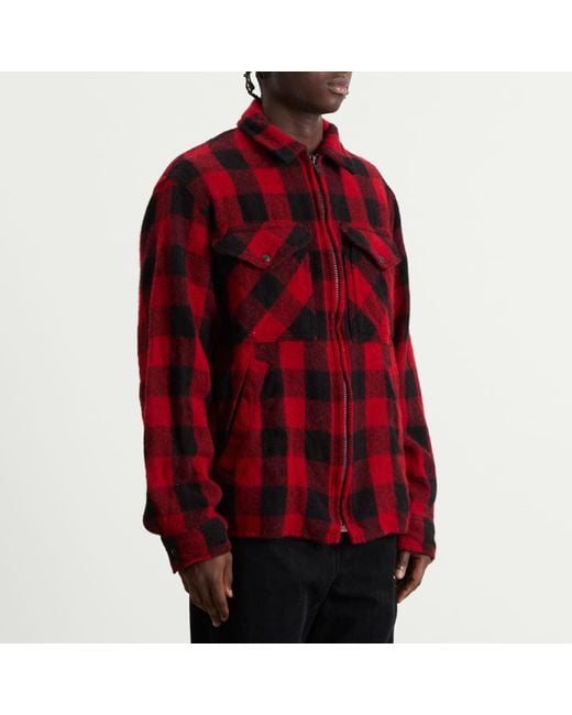 Junya Watanabe Red X Filson Check Zip Overshirt for men