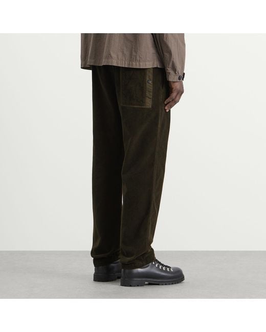 Stone Island Black Organic Cotton Corduroy Trousers for men