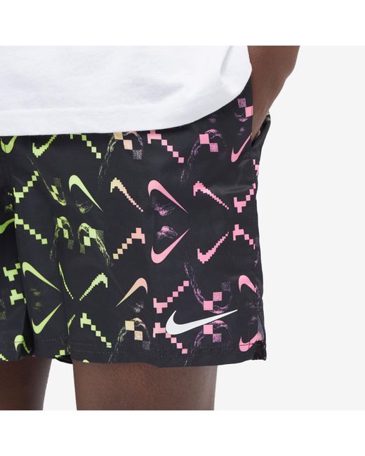 Nike Gray Digi Swoosh Ombre Lap 5" Shorts for men