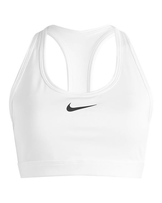Nike White Swoosh Sports Bra