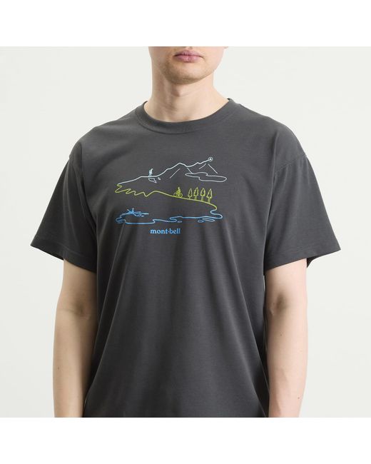 Montbell Black Wickron Long Track T-Shirt for men