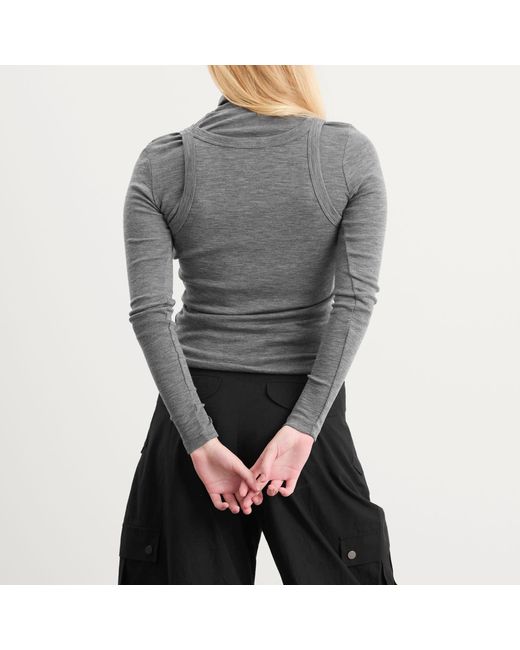 Rohe Gray Double-Layer Merino Jersey Style