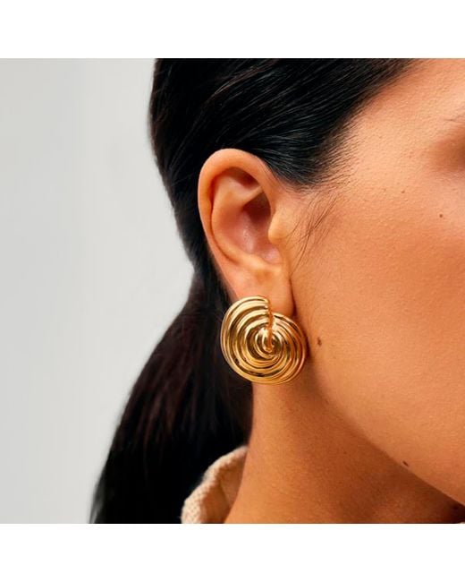 Missoma Metallic Shell Dome Oversized Stud Earrings