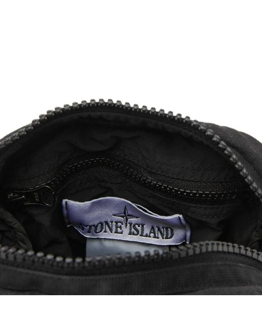 Stone Island Black Patch Pouch Bag for men