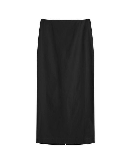 St. Agni Black Minimal Column Skirt