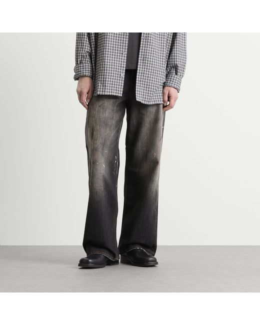 Acne Gray 1981 Trafalgar Wash Wide Leg Jeans for men