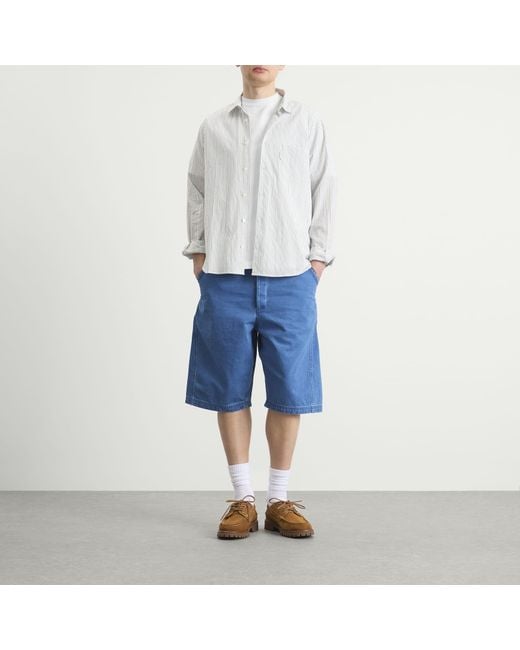 YMC Blue 90's Denim Twisted Shorts for men