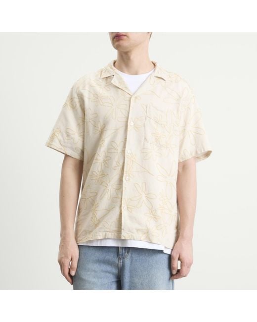 Forét Natural Peer Embroidery Regular Fit Ss Shirt for men