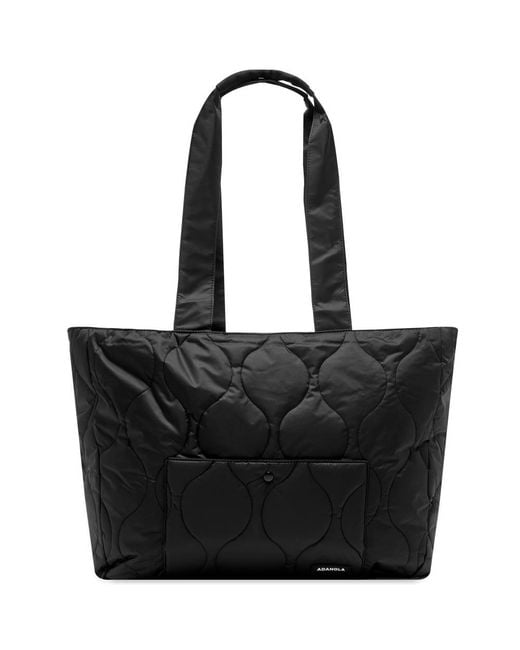 ADANOLA Black Circular Quilted Nylon Bag