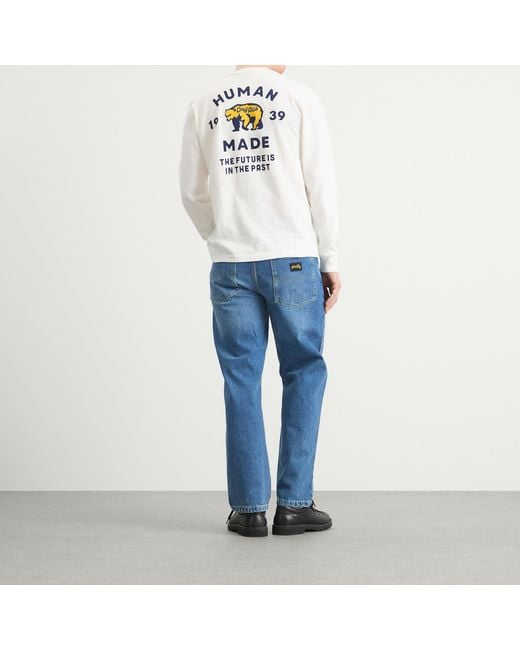 Human Made White Polar Bear Graphic Longsleeve T-Shirt for men