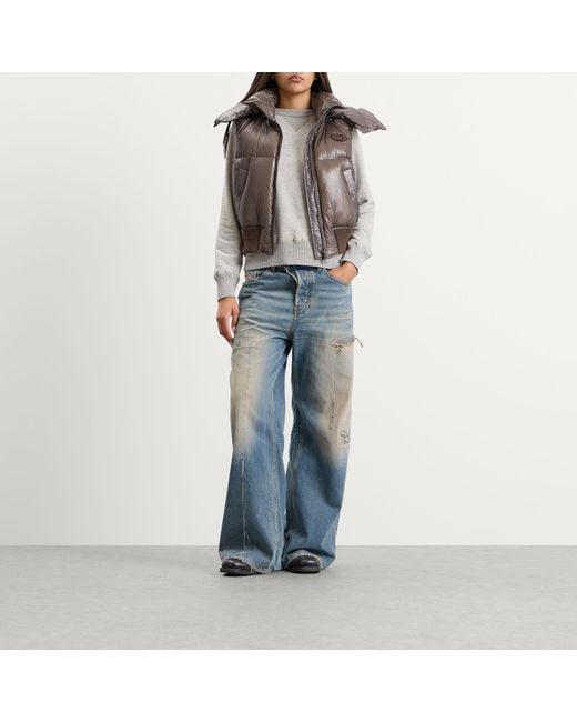 DIESEL Brown Padded Gilet