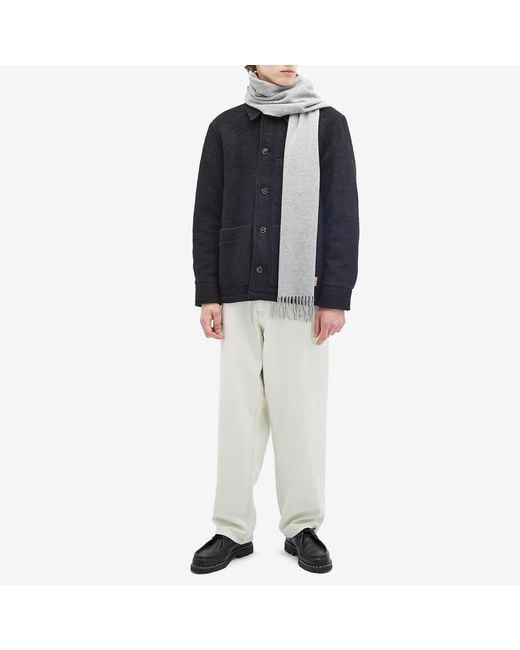 A.P.C. Gray Ambroise Embroidered Scarf for men