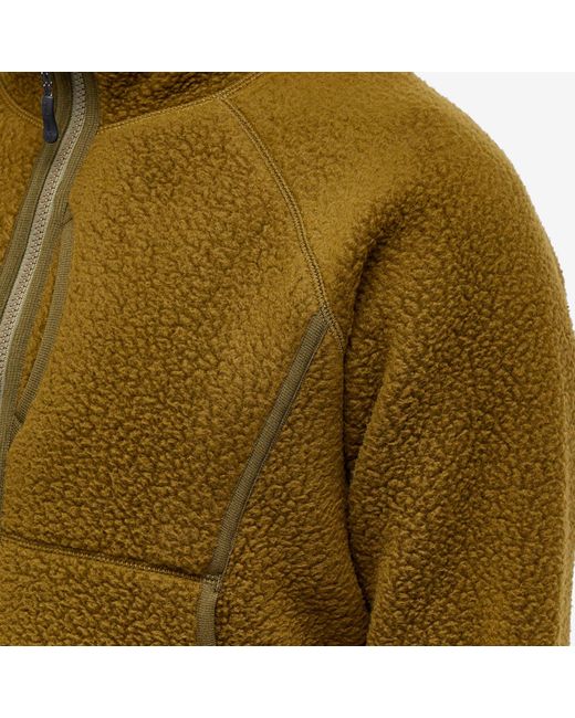 Snow Peak Green Thermal Boa Fleece Jacket for men