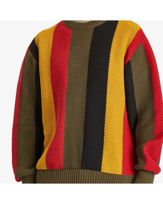 PATTA Blue Stripe Honeycomb Knit Jumper for men