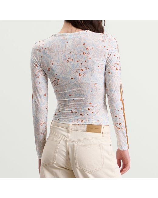 Adidas Multicolor Mesh Long Sleeve Floral Top