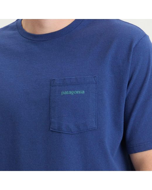 Patagonia Blue Boardshort Logo Pocket Responsibili-Tee for men