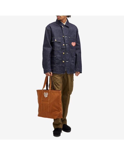 Human Made Brown Duck Canvas Tote Bag for men