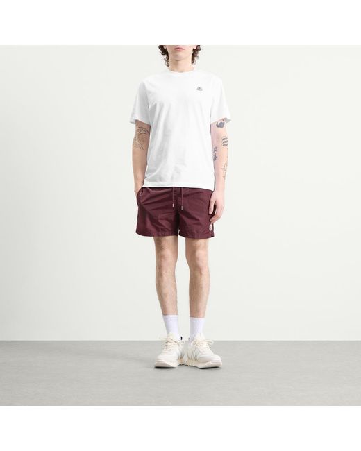 Moncler Red Nylon Swim Shorts for men