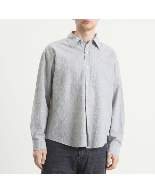 mfpen Gray Textured Check Executive Shirt for men