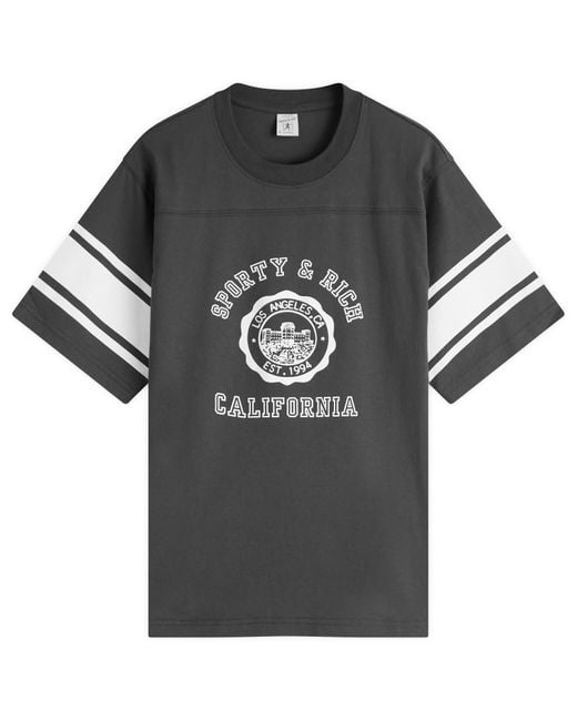 Sporty & Rich Black California Emblem Rugby T-Shirt