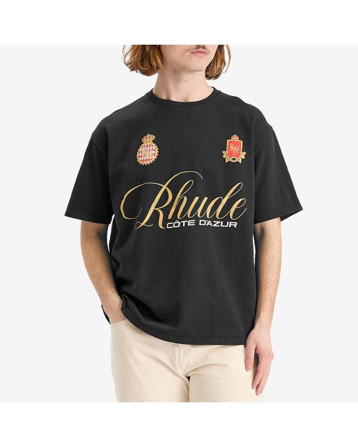 Rhude Black Script Crest T-Shirt for men