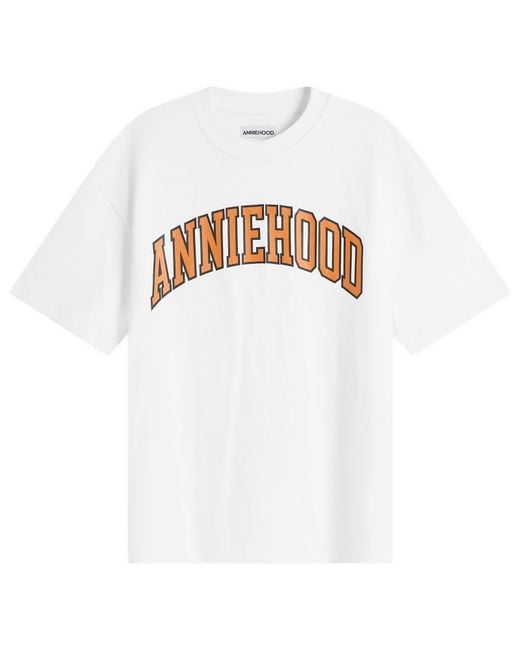 Annie Hood White College Arch T-Shirt for men