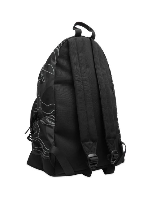 A Bathing Ape Black Layered Line Camo Shark Day Backpack for men